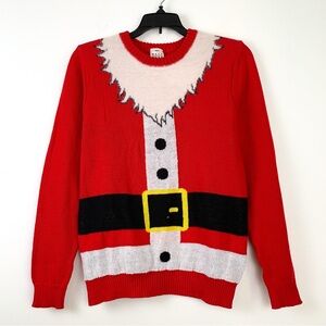 Santa Claus Christmas sweater by Well Worn, pullover festive holiday top size XL